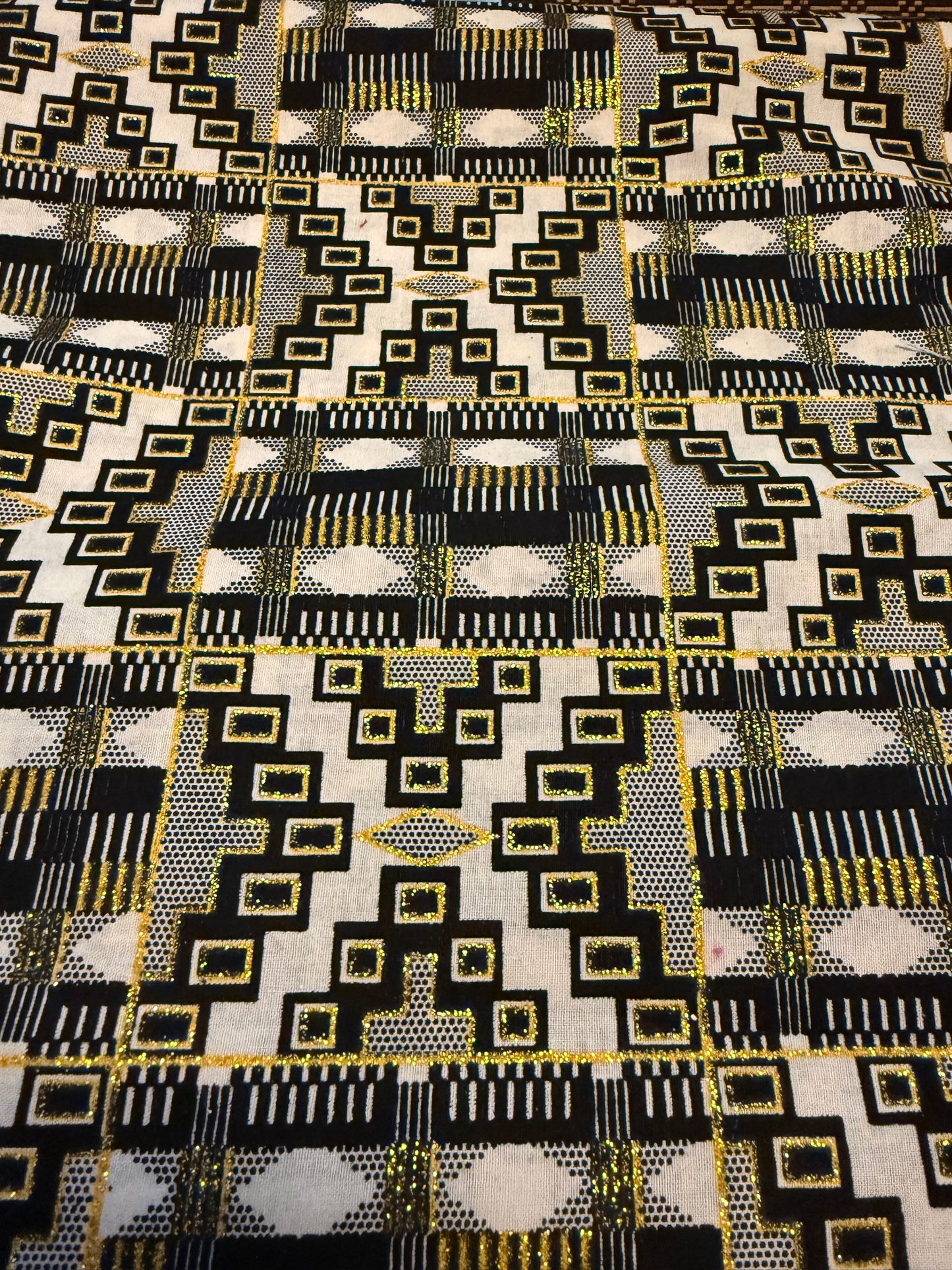 Black/White/Gold African print fabric by the yard-3 yard Max