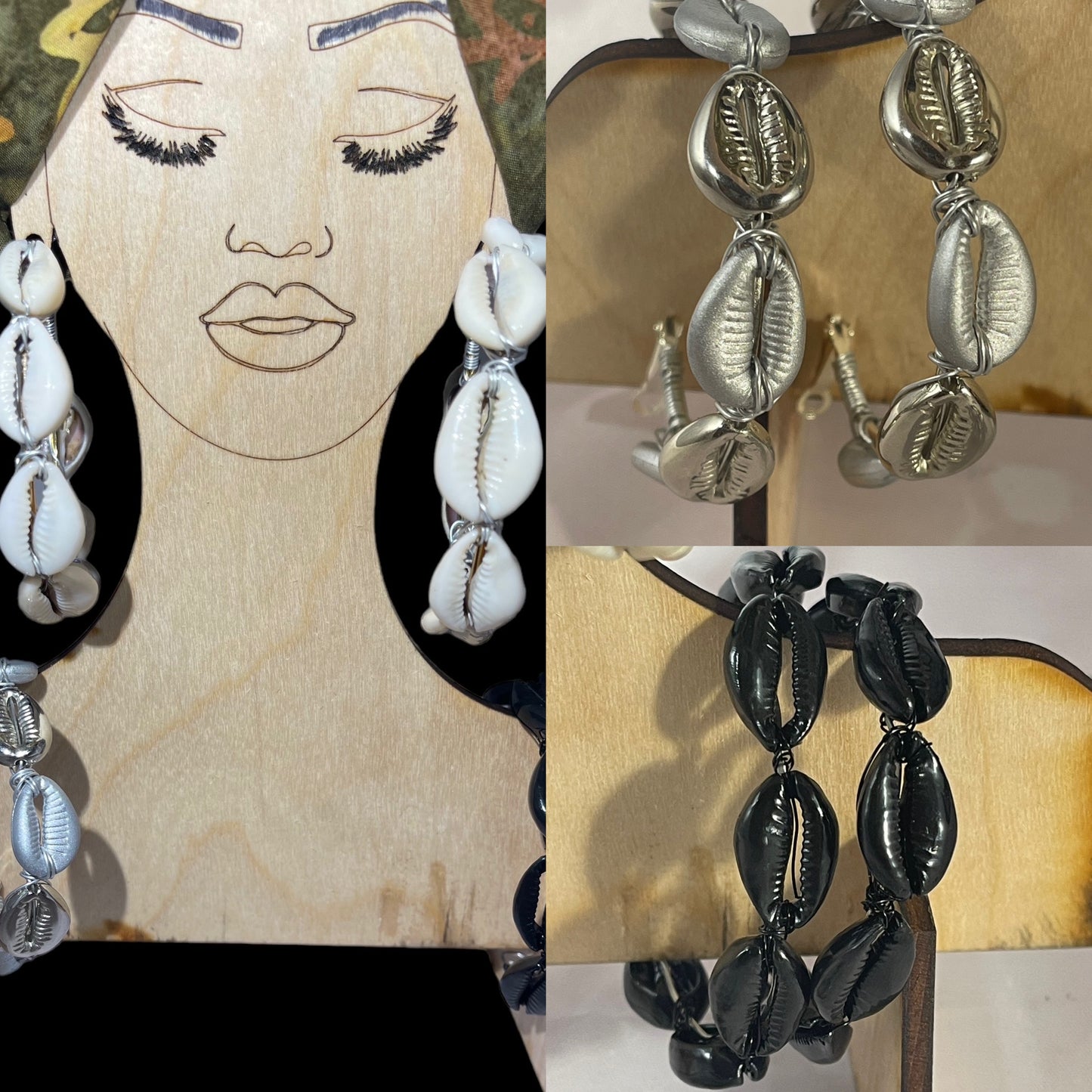 Cowrie Shell Hoop Earrings
