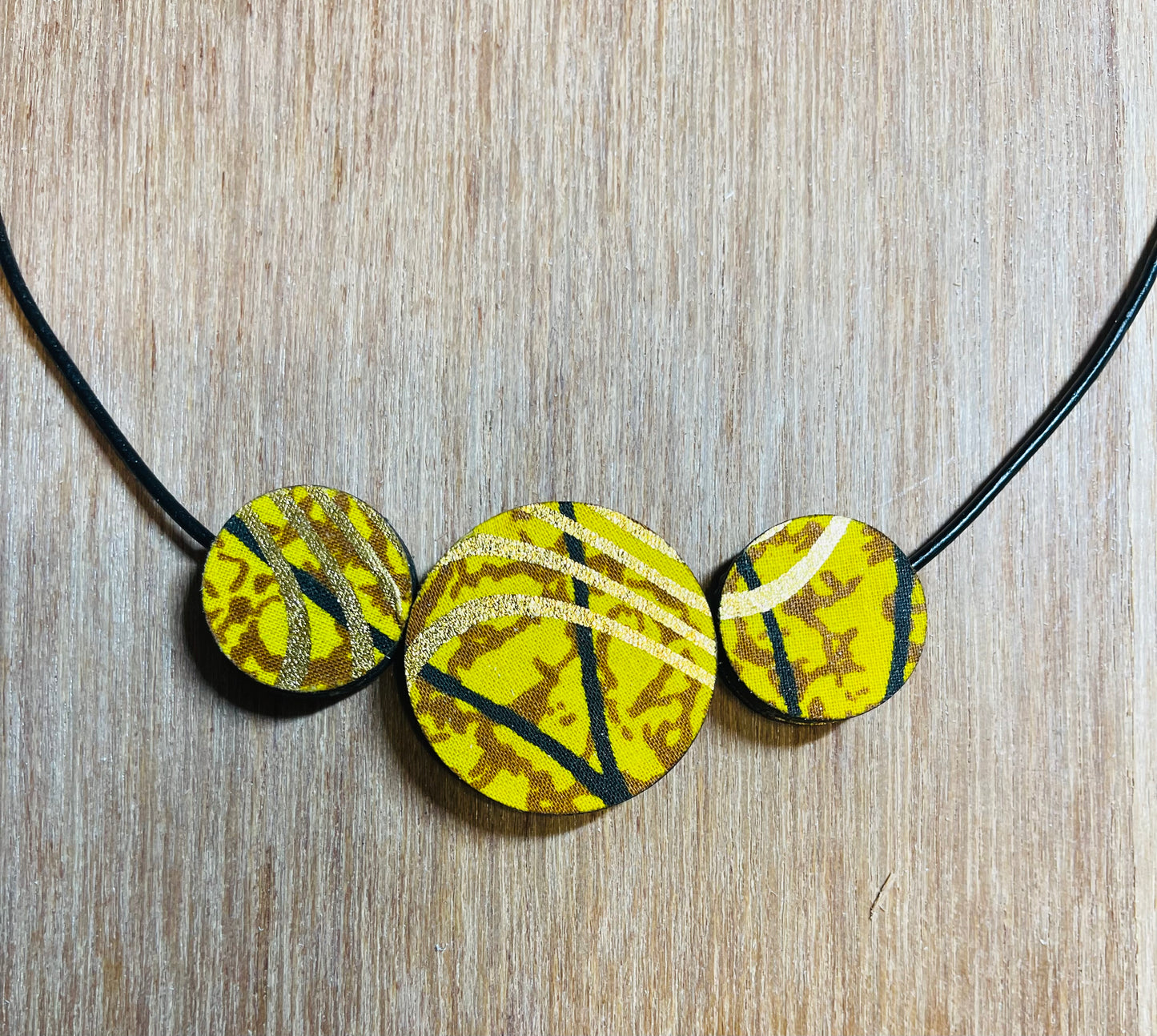 Fabric Covered Wood Beads 1.5 inch round