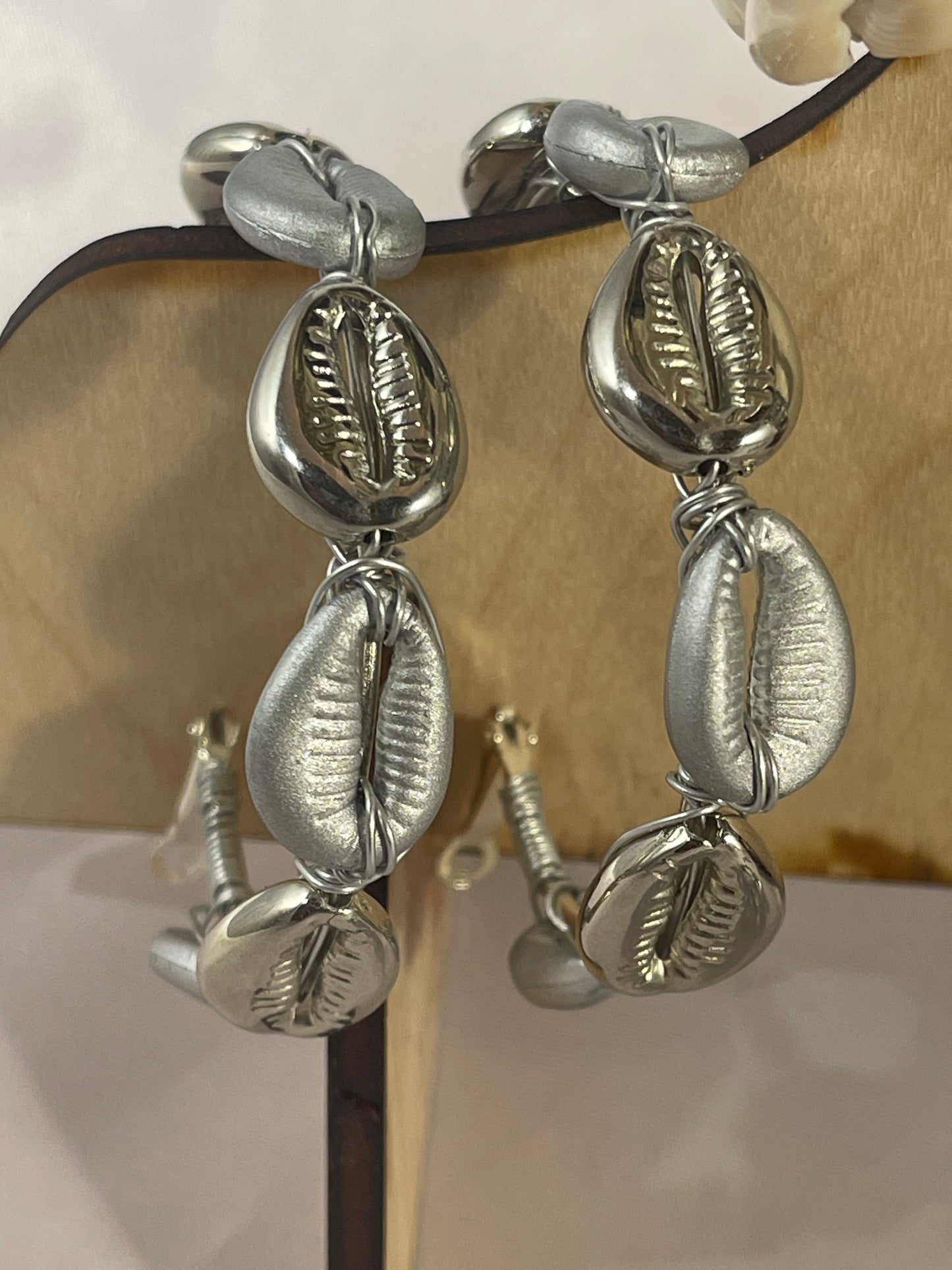Cowrie Shell Hoop Earrings