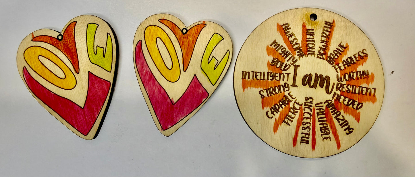 Power of Words Wood Earring Blanks - 5 designs