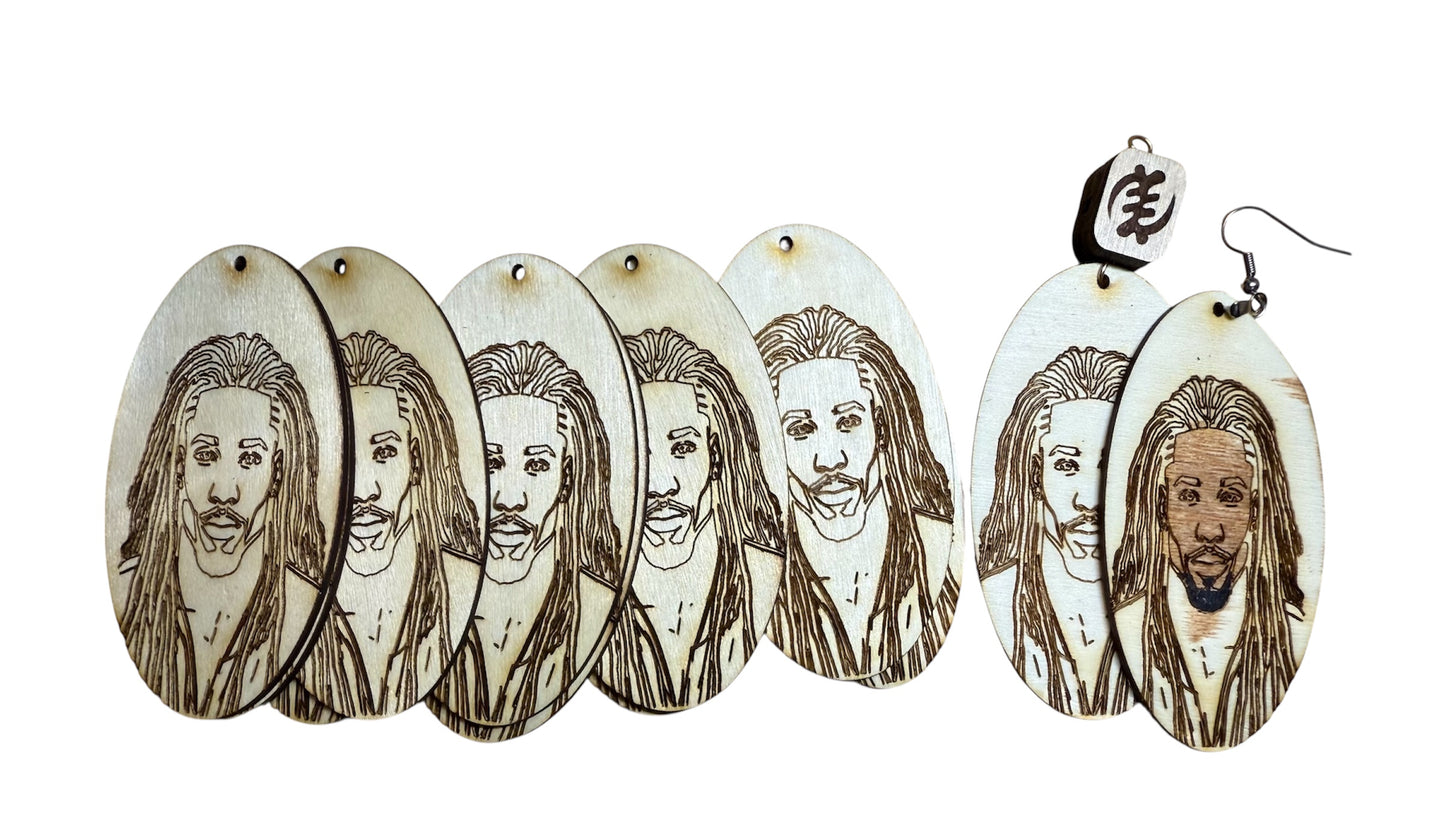 Black Man Wood Earring Blanks-6 pairs limited sale