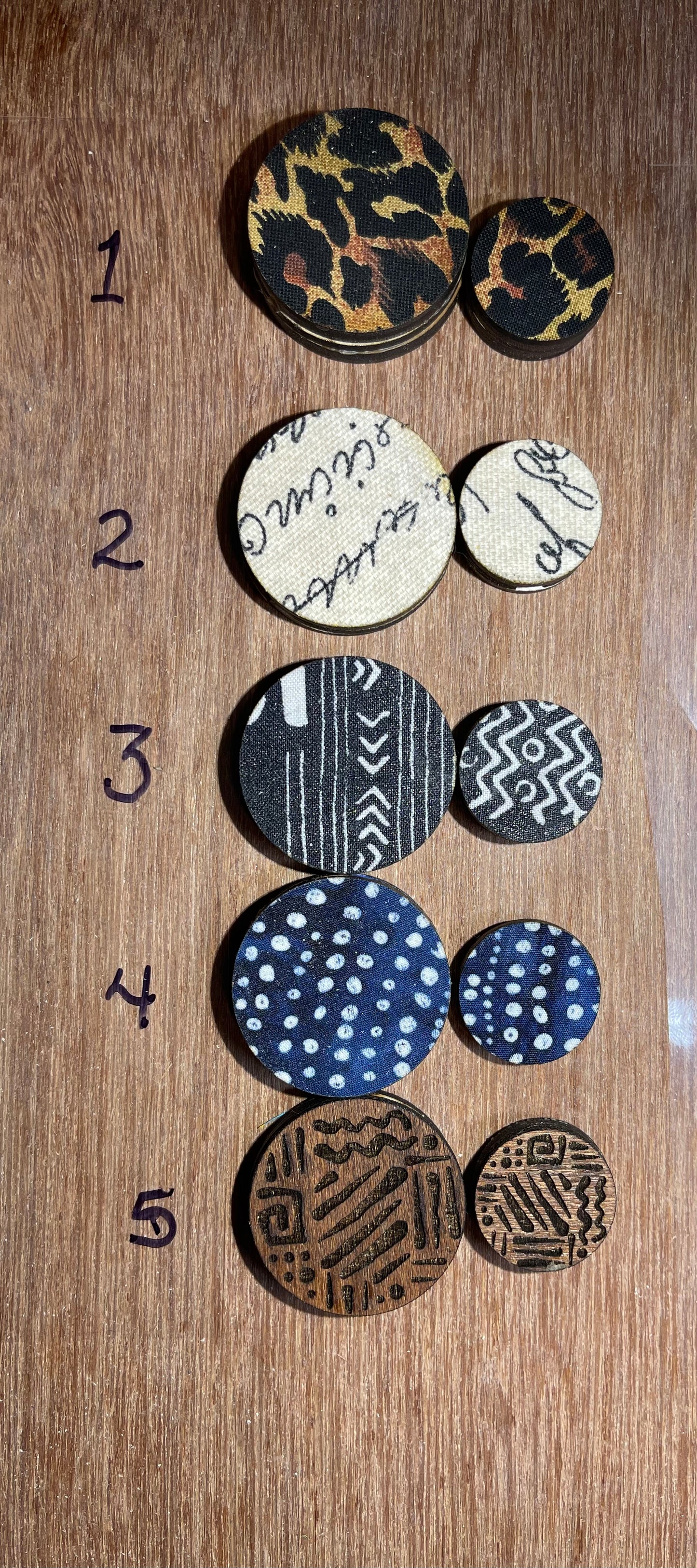 Fabric Covered Wood Beads 1.5 inch round