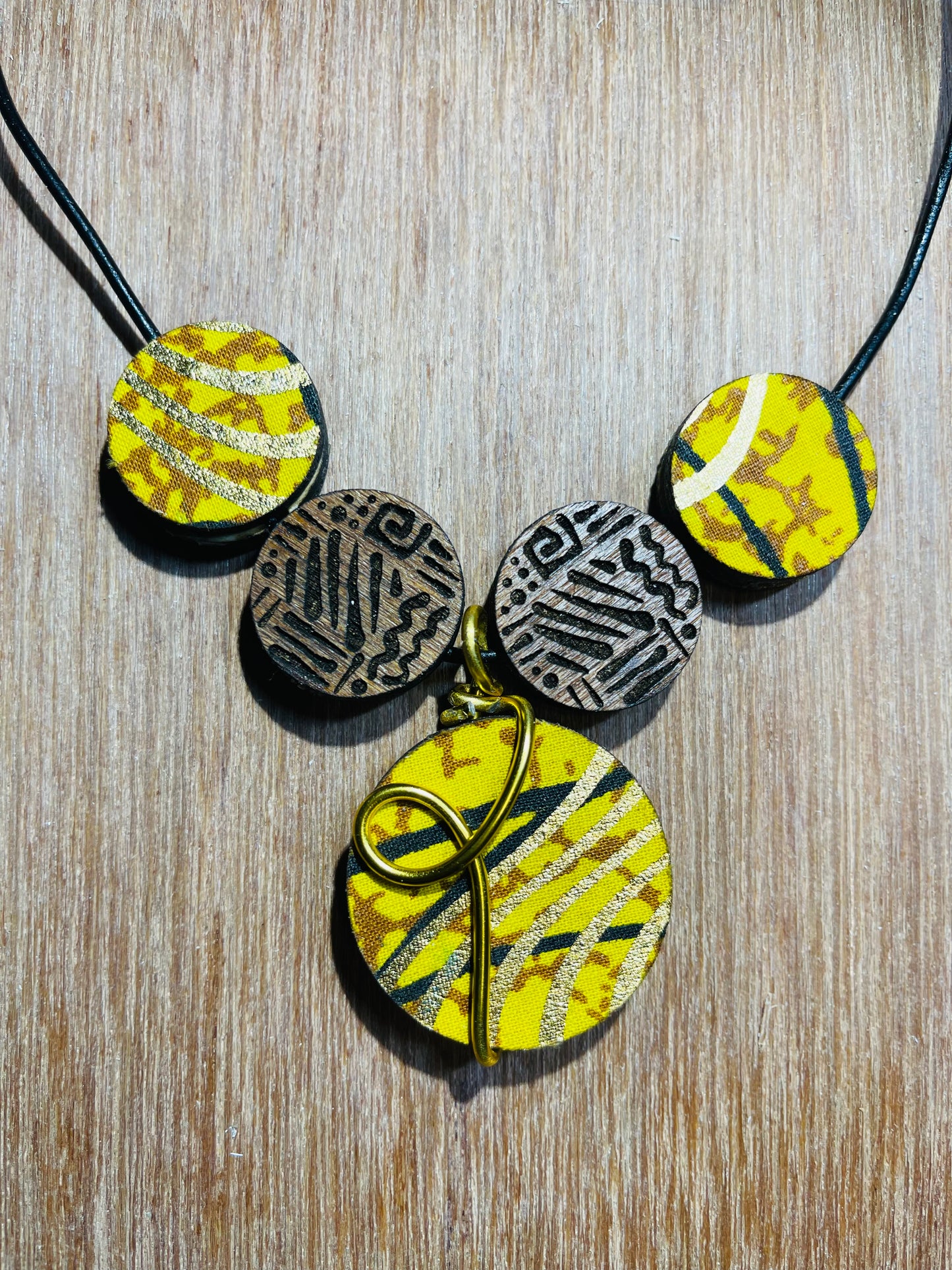 Fabric Covered Wood Beads 1.5 inch round