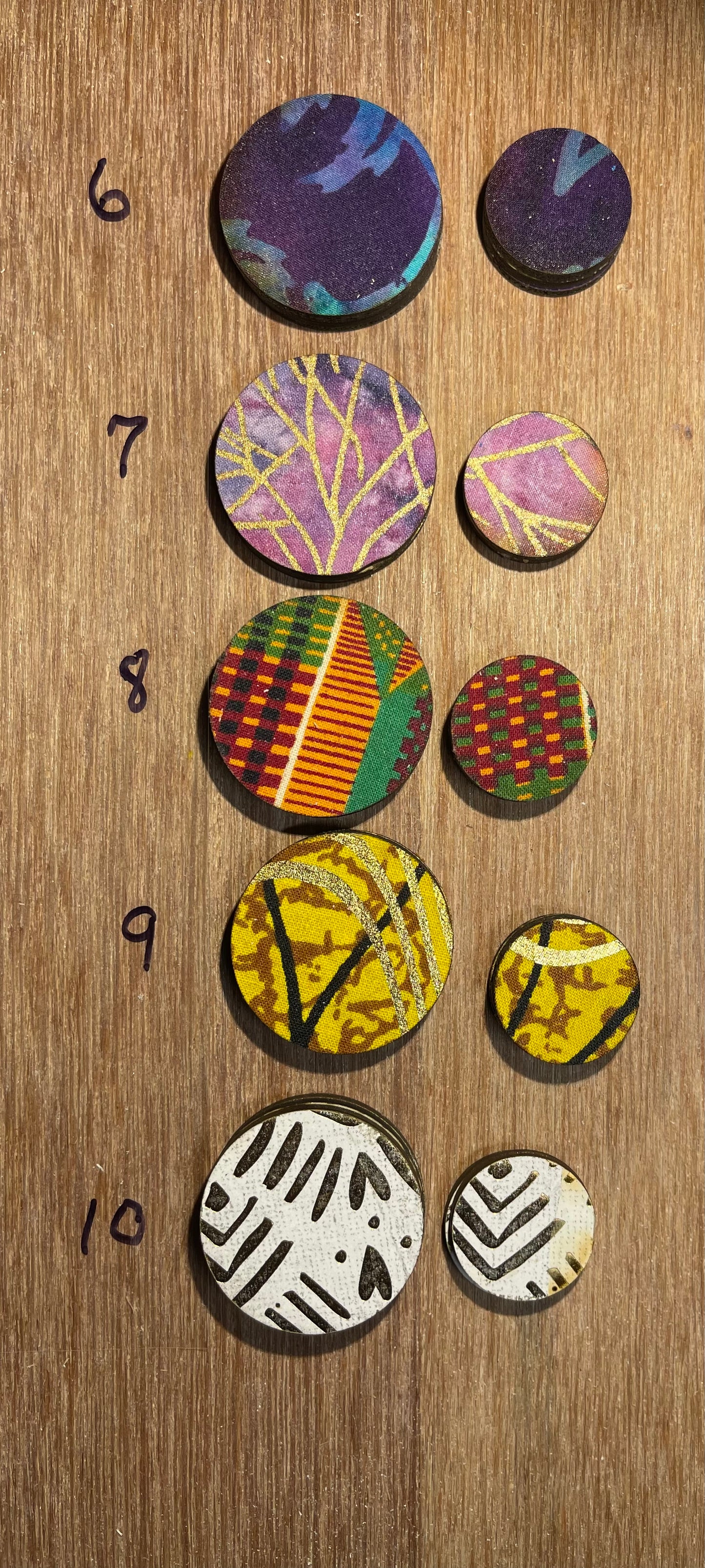 Fabric Covered Wood Beads 1.5 inch round