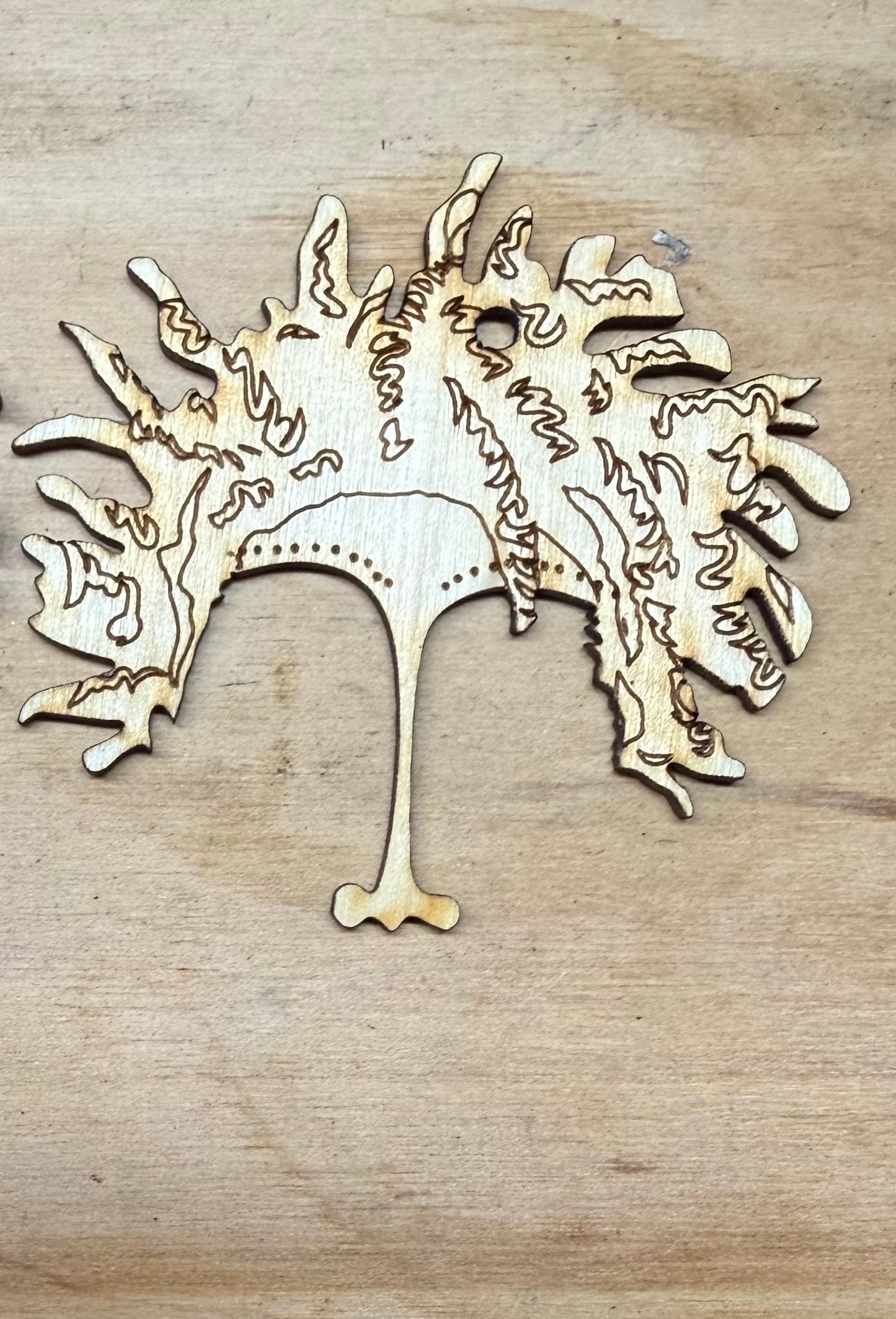 Top Part Only-Lady Face Wood Earring Blanks #6 3D (5 pairs)