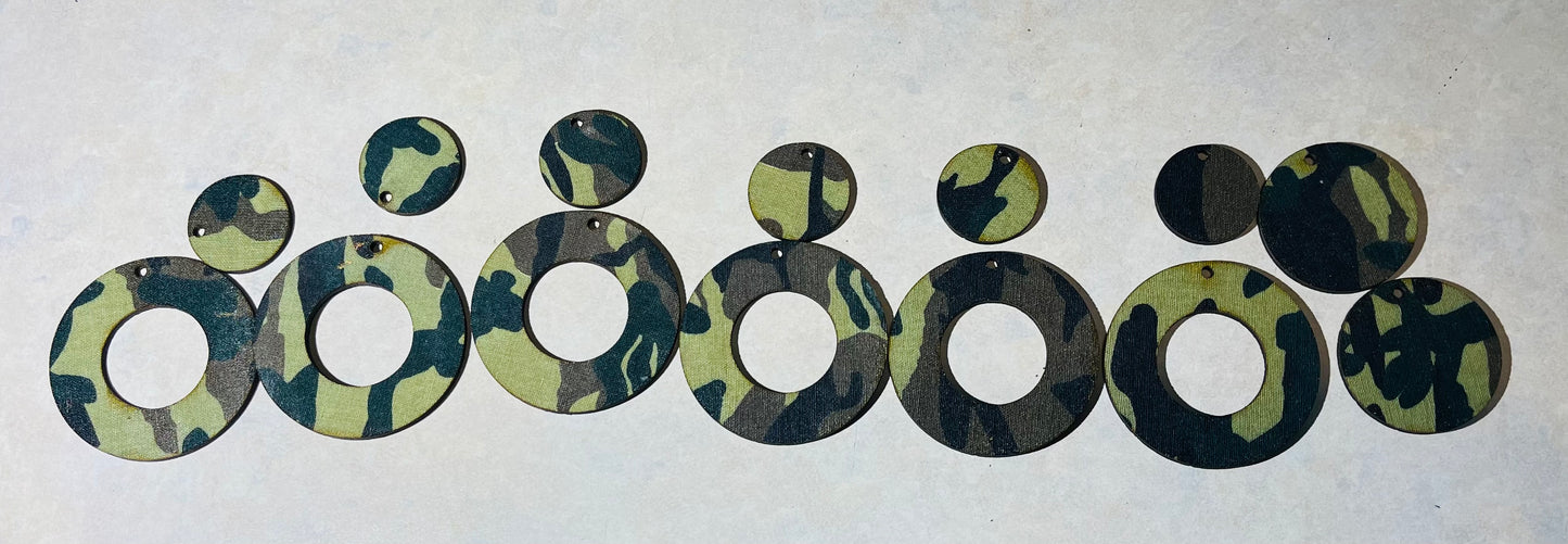 Designed Earring Blanks# 1 Green Camo