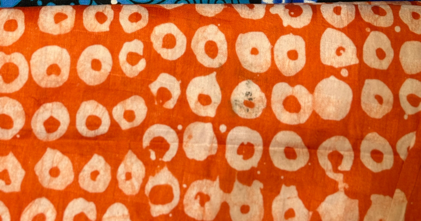 Orange/White Ankara/African Printfabric by the yard-3 yard Max