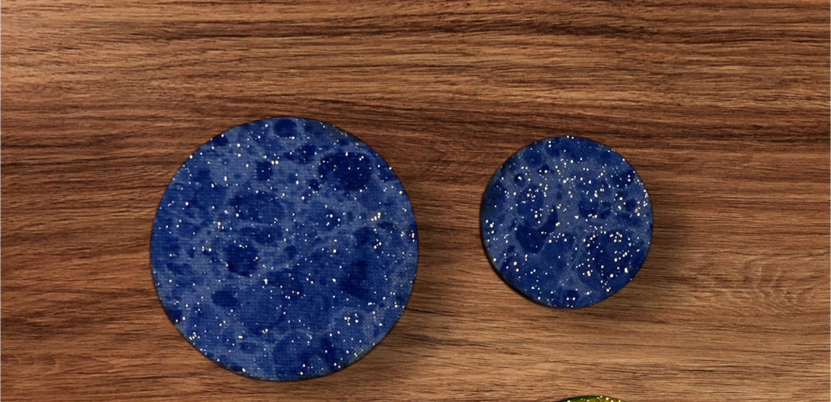 Fabric Covered Wood Beads 1 inch round-set of 6 beads