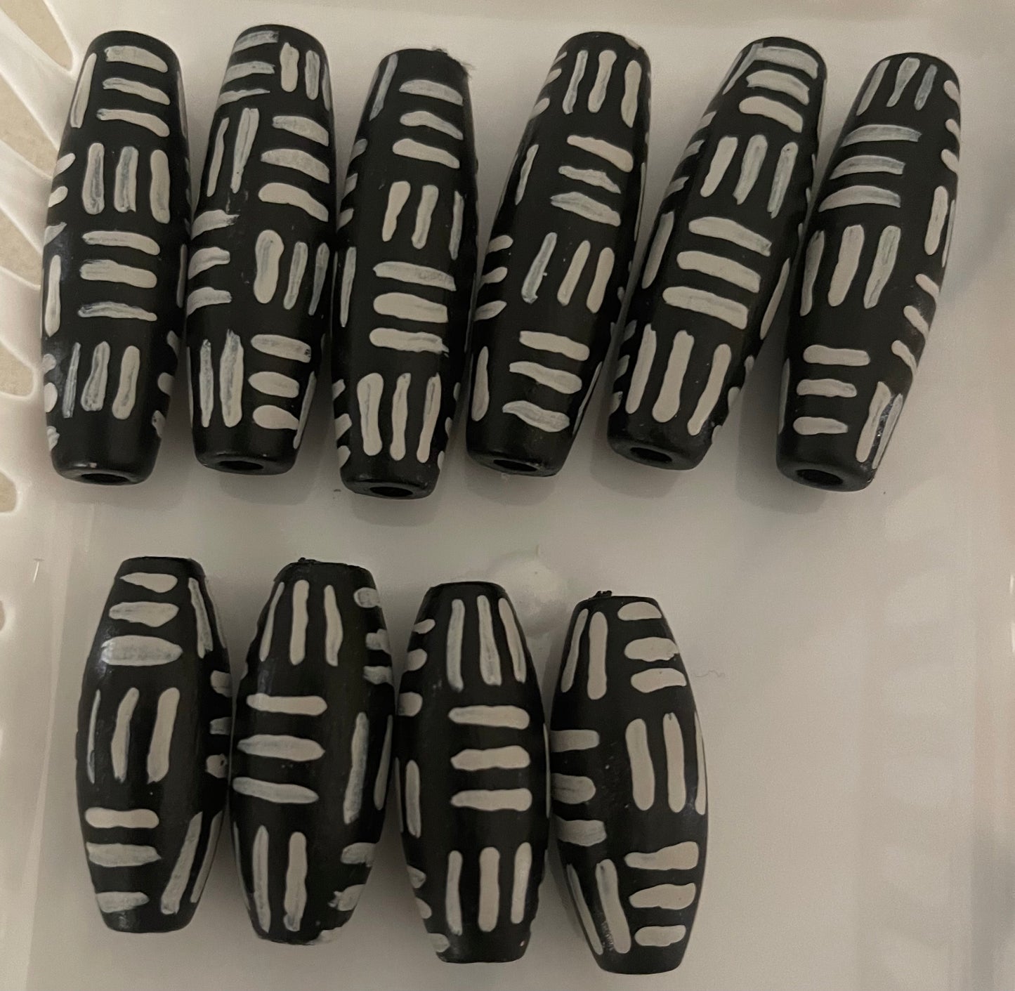 Mud Cloth Design Wood Beads