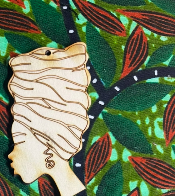 Lady Face Wood Earring Blanks #3-5 pairs