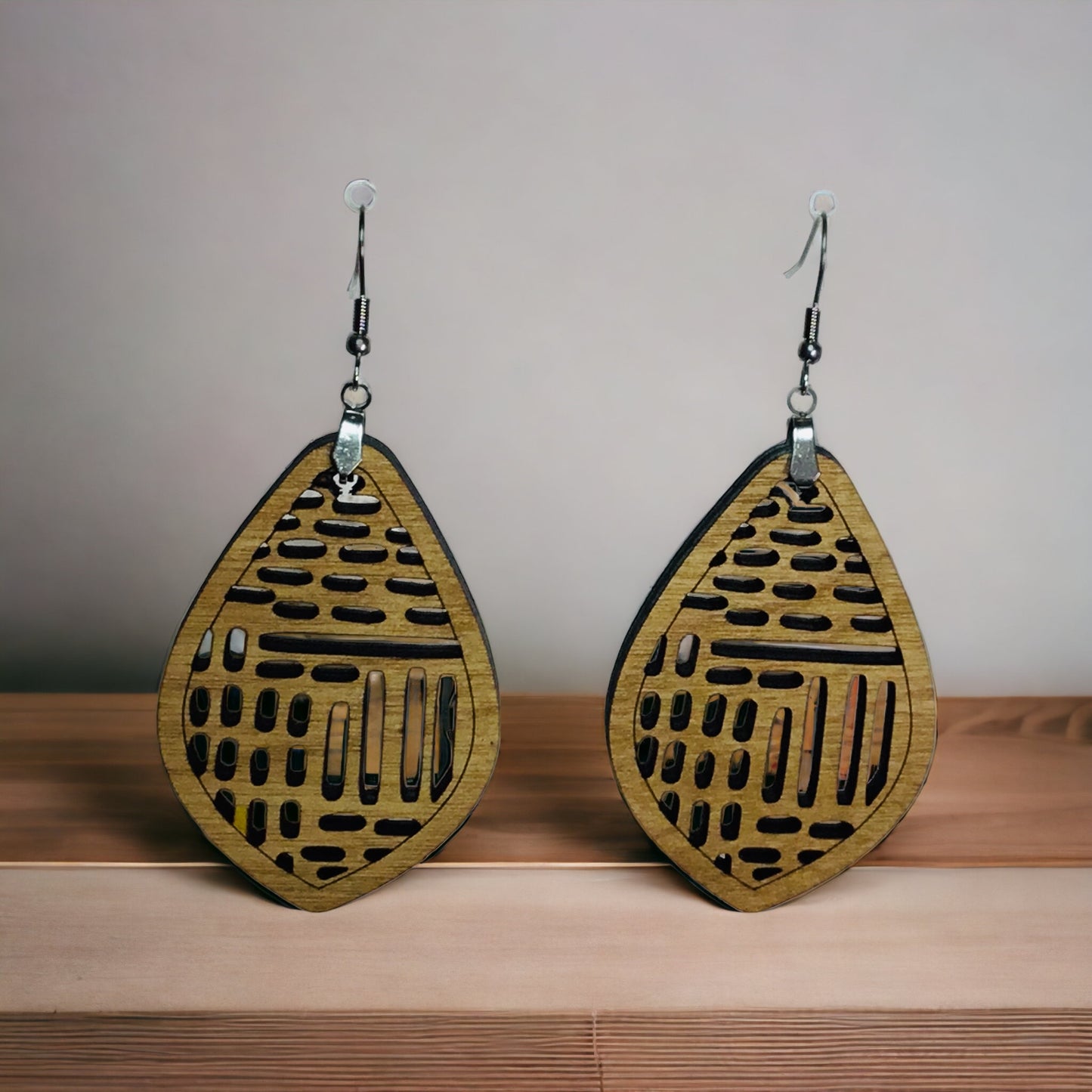Organic Design Laser Cut Wood Earrings