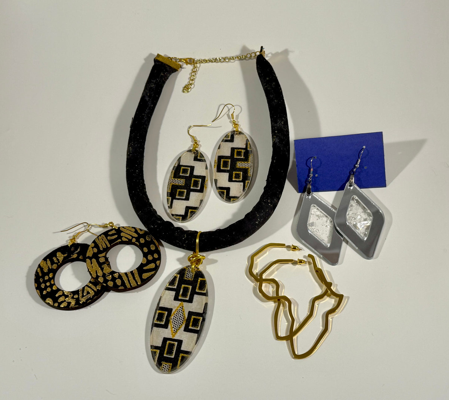 Wholesale Bundle – Afrocentric Necklace & Earring Set (5 Pieces)
