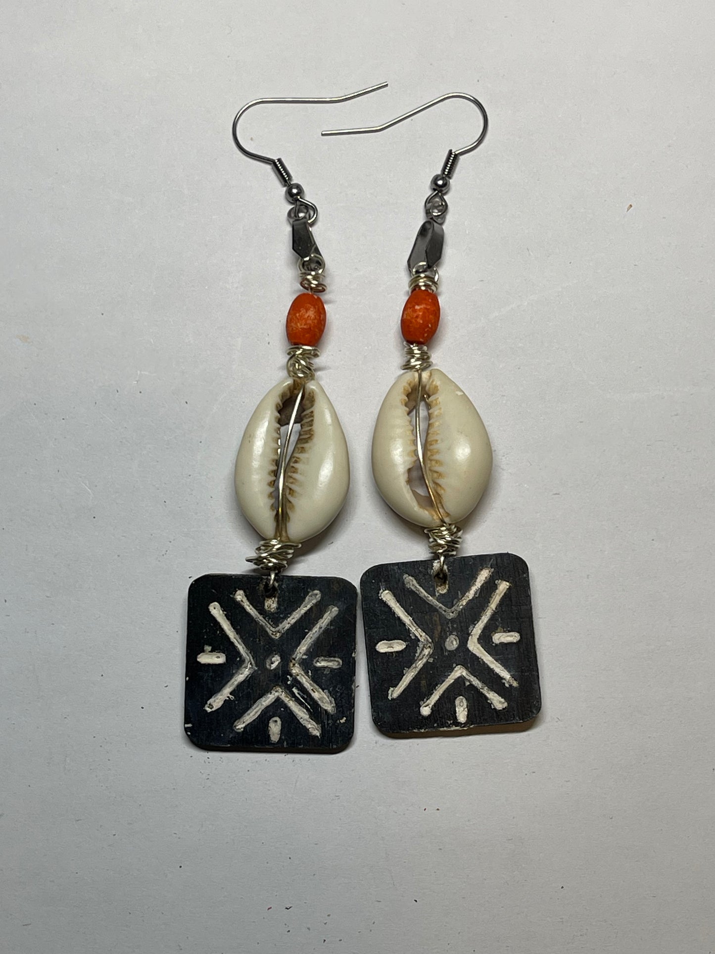 Mud Bead&Cowry Earrings