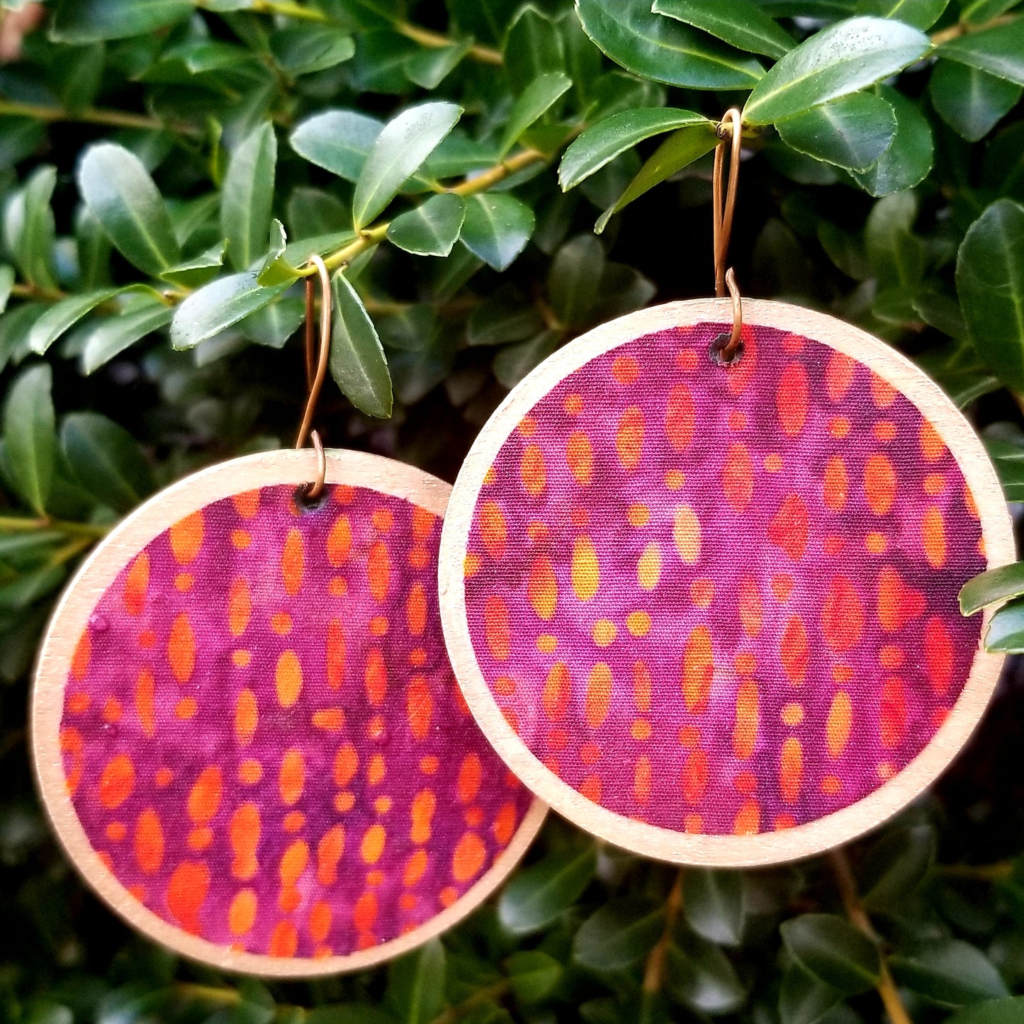Pink, Purple, and Gold Ankara Earrings
