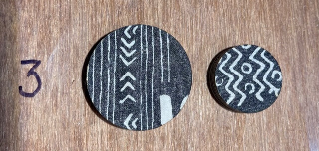 Fabric Covered Wood Beads 1.5 inch round