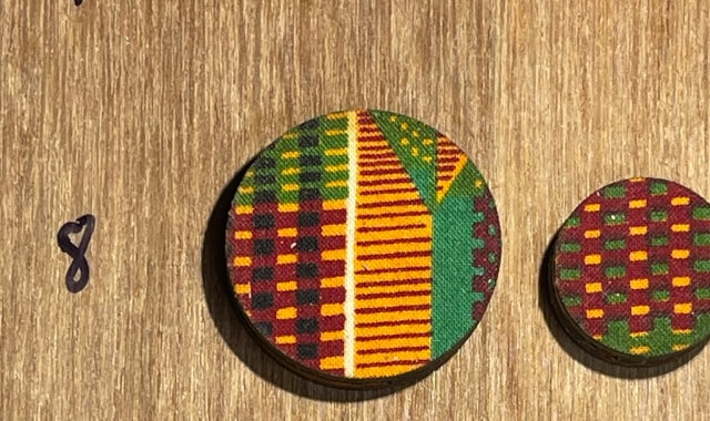 Fabric Covered Wood Beads 1.5 inch round