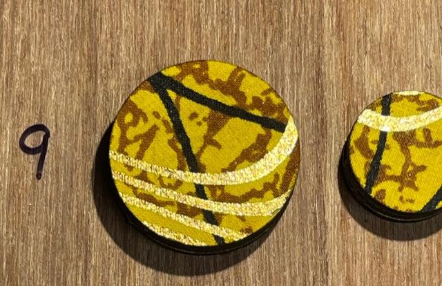 Fabric Covered Wood Beads 1.5 inch round-set of 6 beads