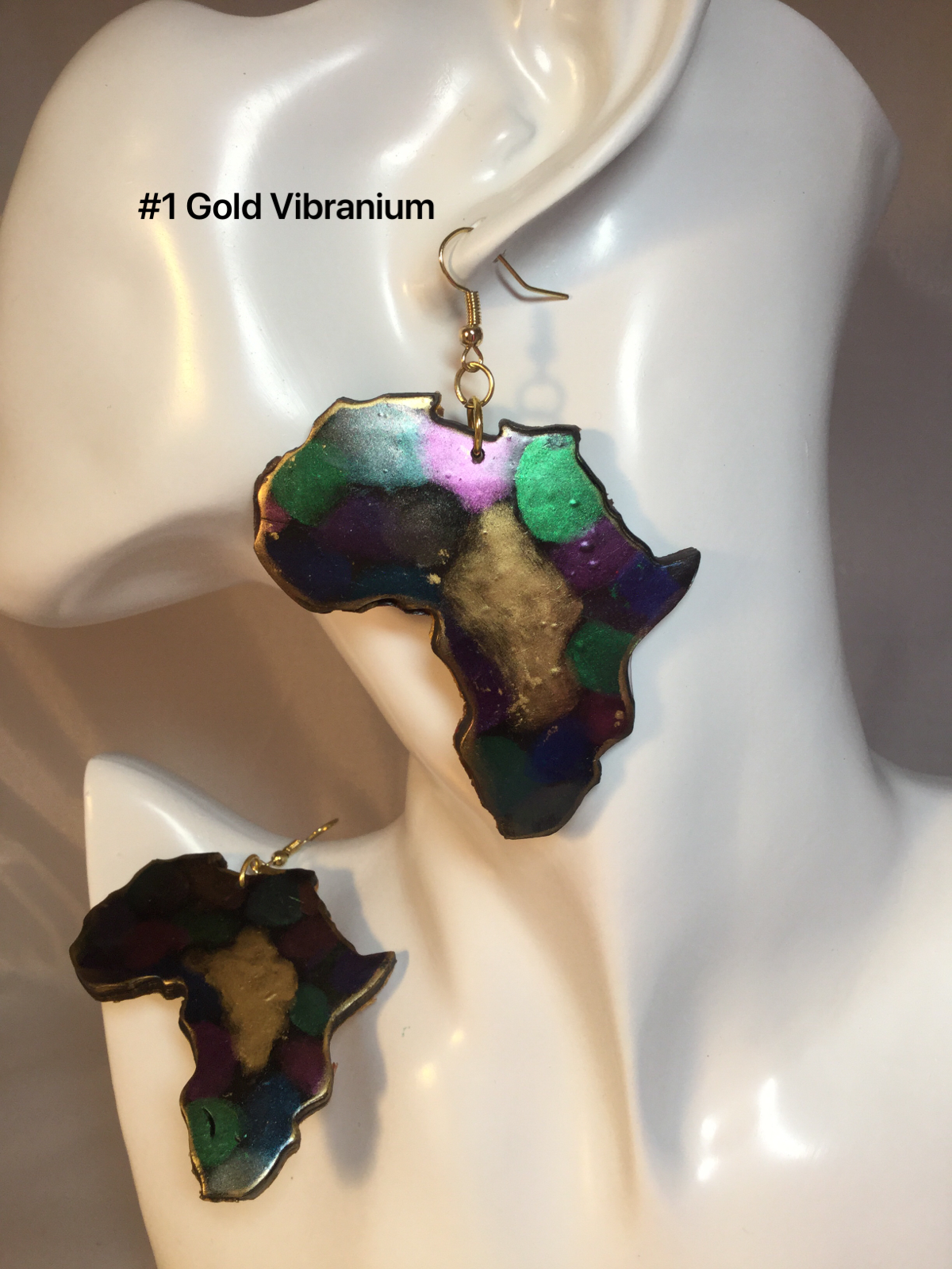 Africa Continent Black Panther Inspired Earrings