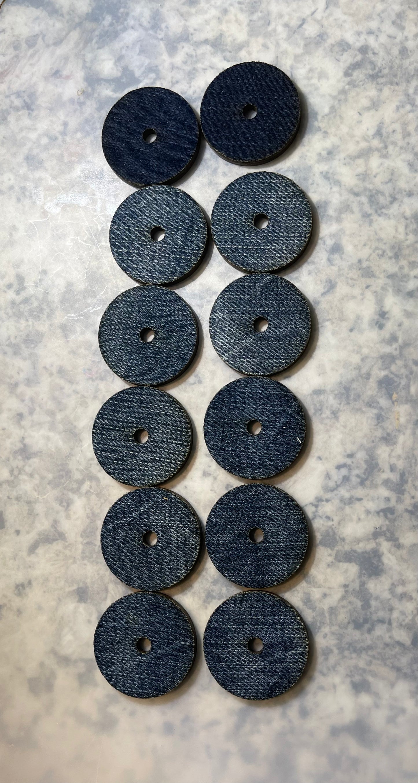 Denim Disc Beads 1.5inch