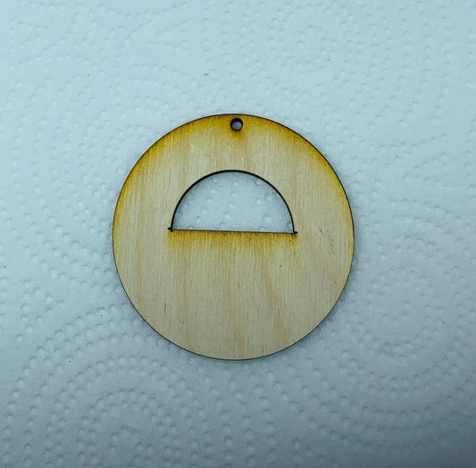 Wood earring blank laser cut shapes-Half circle hoop