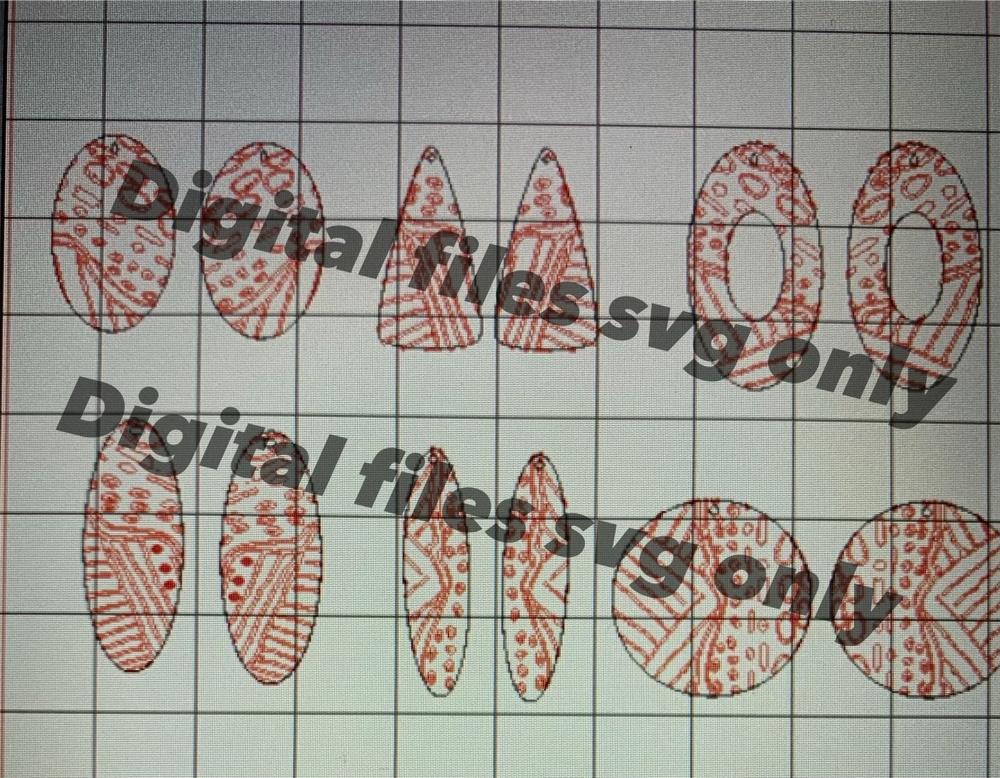 SVG Digital File-Organic Handrawn Earrings1