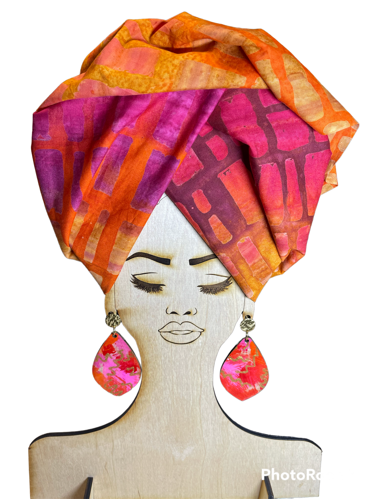 Wooden Earring Display Stand-Lady Face