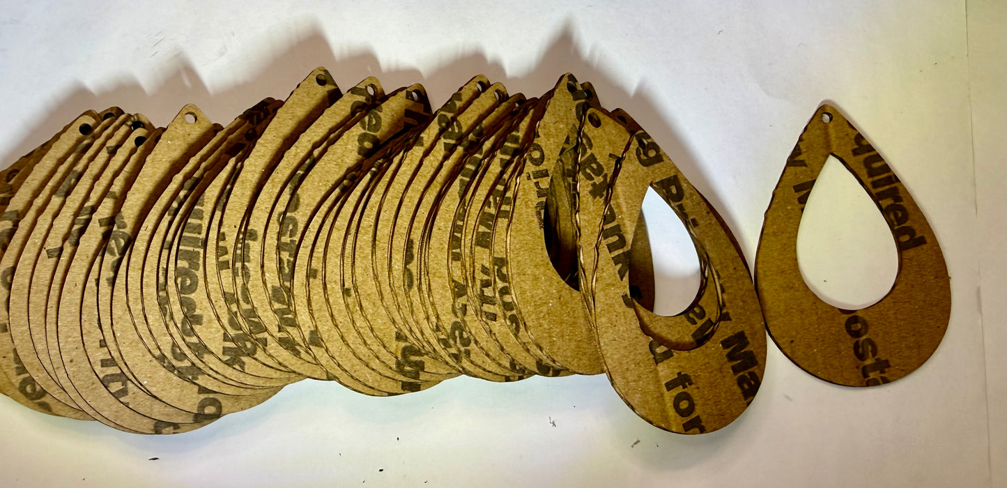 Cardboard Earring Blanks-Teardrop shape