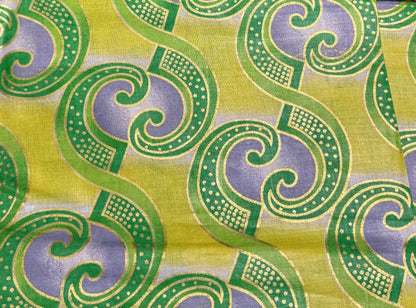 Green/Purple/Lt Green Ankara African Print￼fabric by the yard-3 yard Max