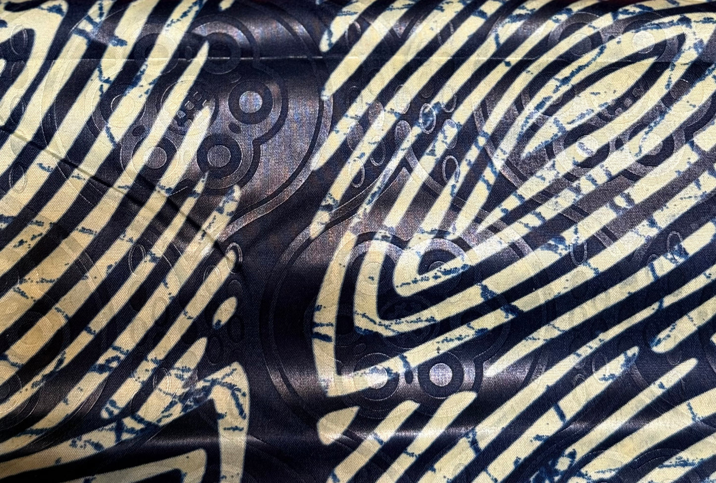 Beige/Navy/Blue Ankara African Print￼fabric by the yard-3 yard Max