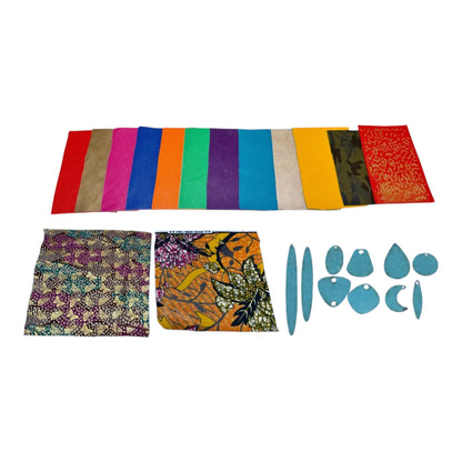 Designer Earring Kit: Leather, Fabric, Templates