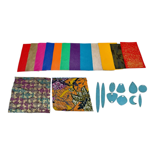 Designer Earring Kit: Leather, Fabric, Templates