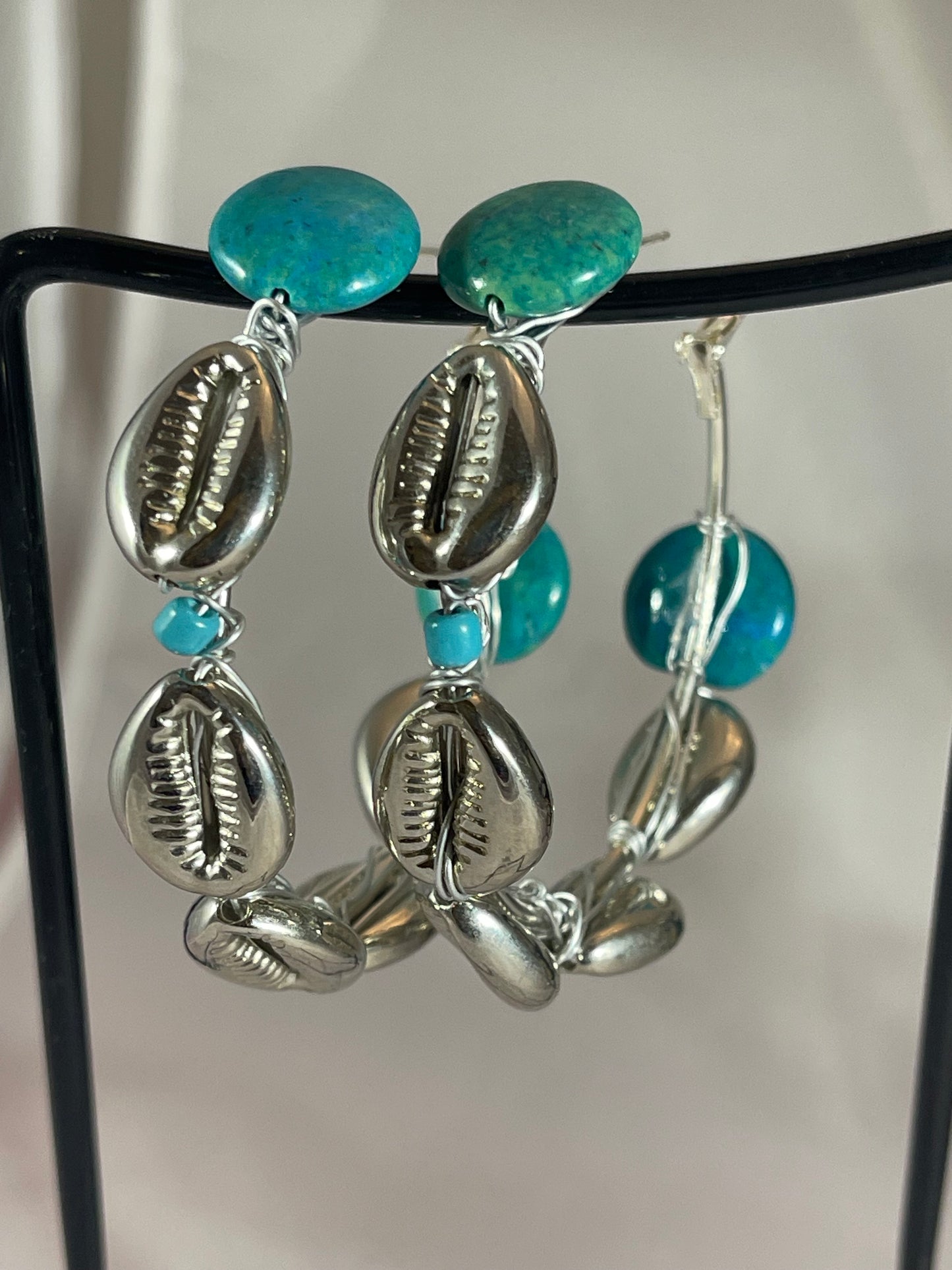 Cowrie Shell  Hoop Earrings-2
