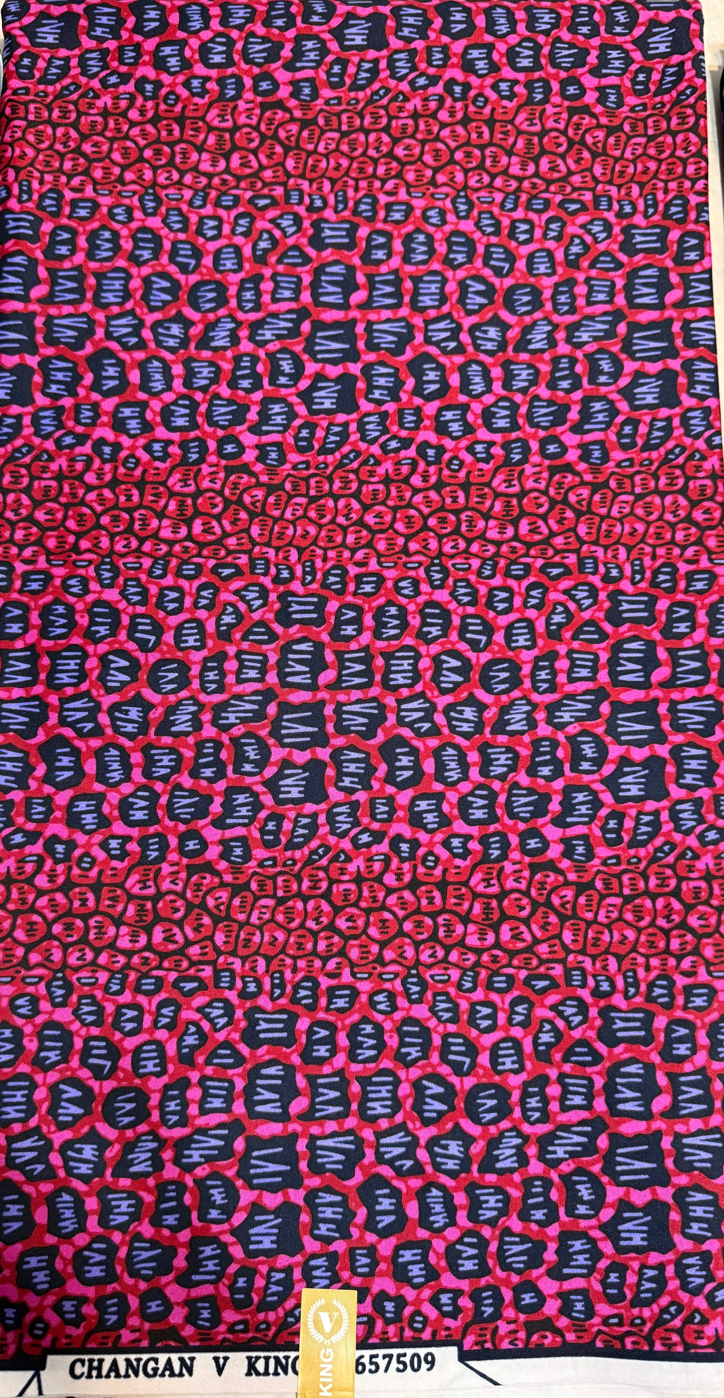 Fuchsia/Purple/Black African Print￼fabric by the yard