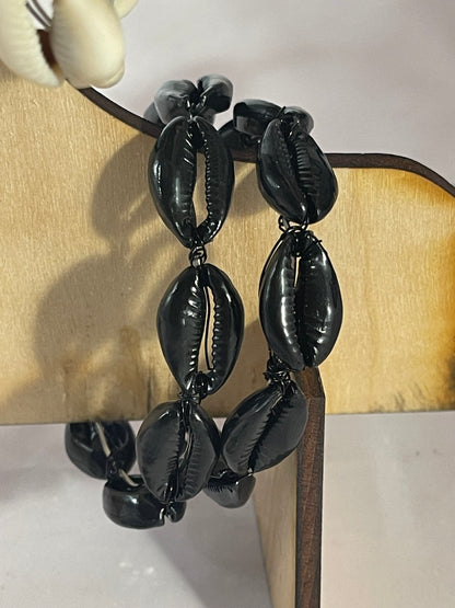 Cowrie Shell  Hoop Earrings