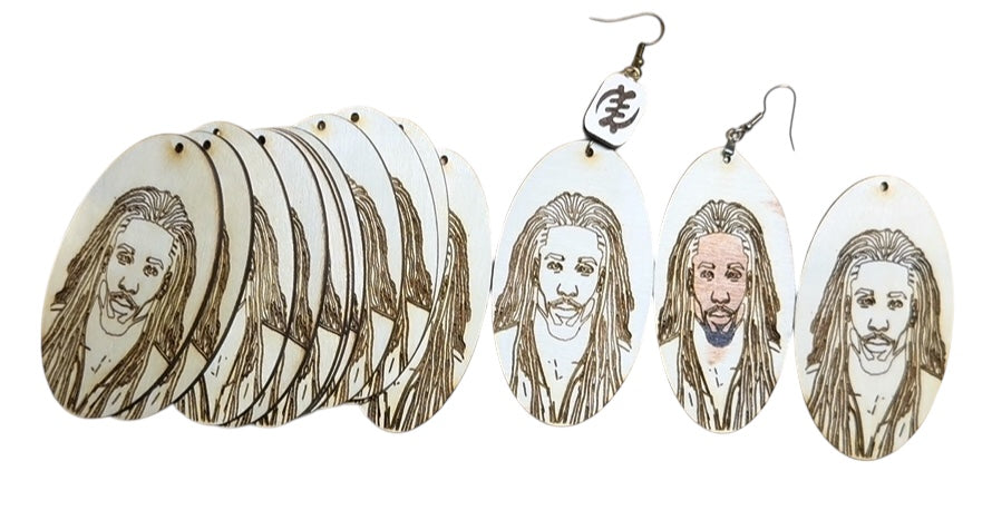 Black Man Wood Earring Blanks-6 pairs limited sale