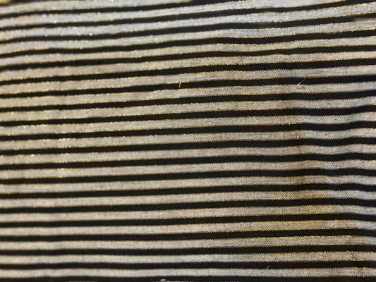 Black/Grey/Gold Stripes African print fabric by the yard-3 yard Max