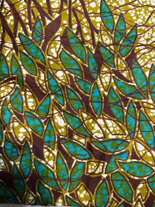 Green/Olive Green/BrownAfrican Print￼fabric by the yard-3 yard Max