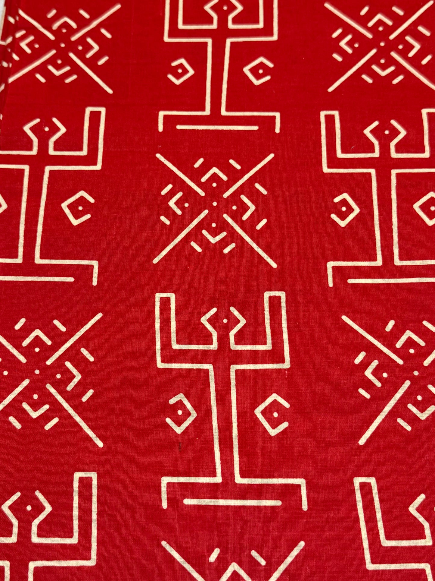 Red/White Ankara African Print￼fabric by the yard-3 yard Max