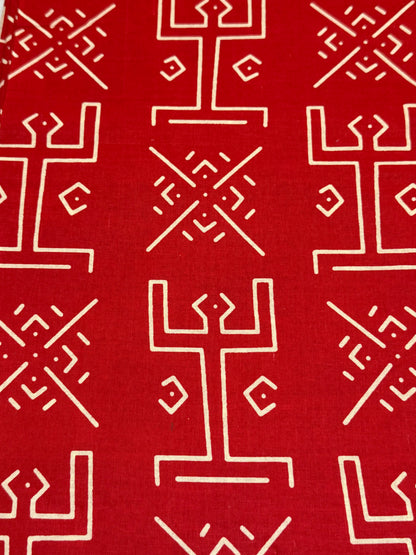 Red/White Ankara African Print￼fabric by the yard-3 yard Max