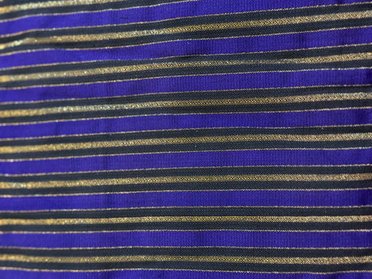 Purple/Black/Gold Stripes African print fabric by the yard-3 yard Max