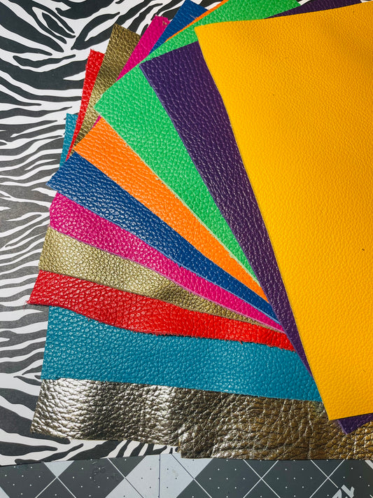 24 hour Sale-10 piece Leather Sheets with free 10 piece shape template-sale end 11:59pm 4/21/25