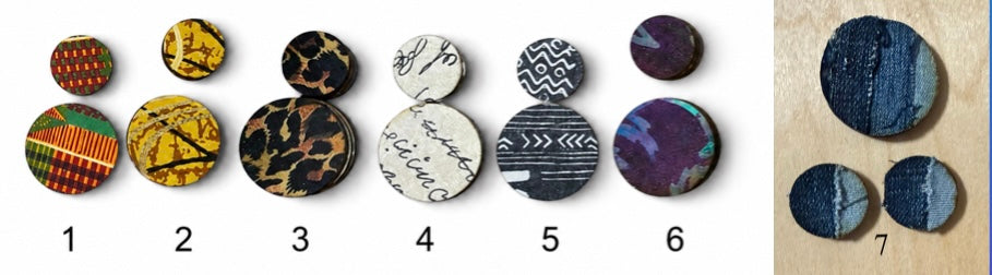 Fabric Covered Wood Beads 3 piece sets