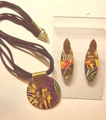 Africanfabric pendant and earring kit