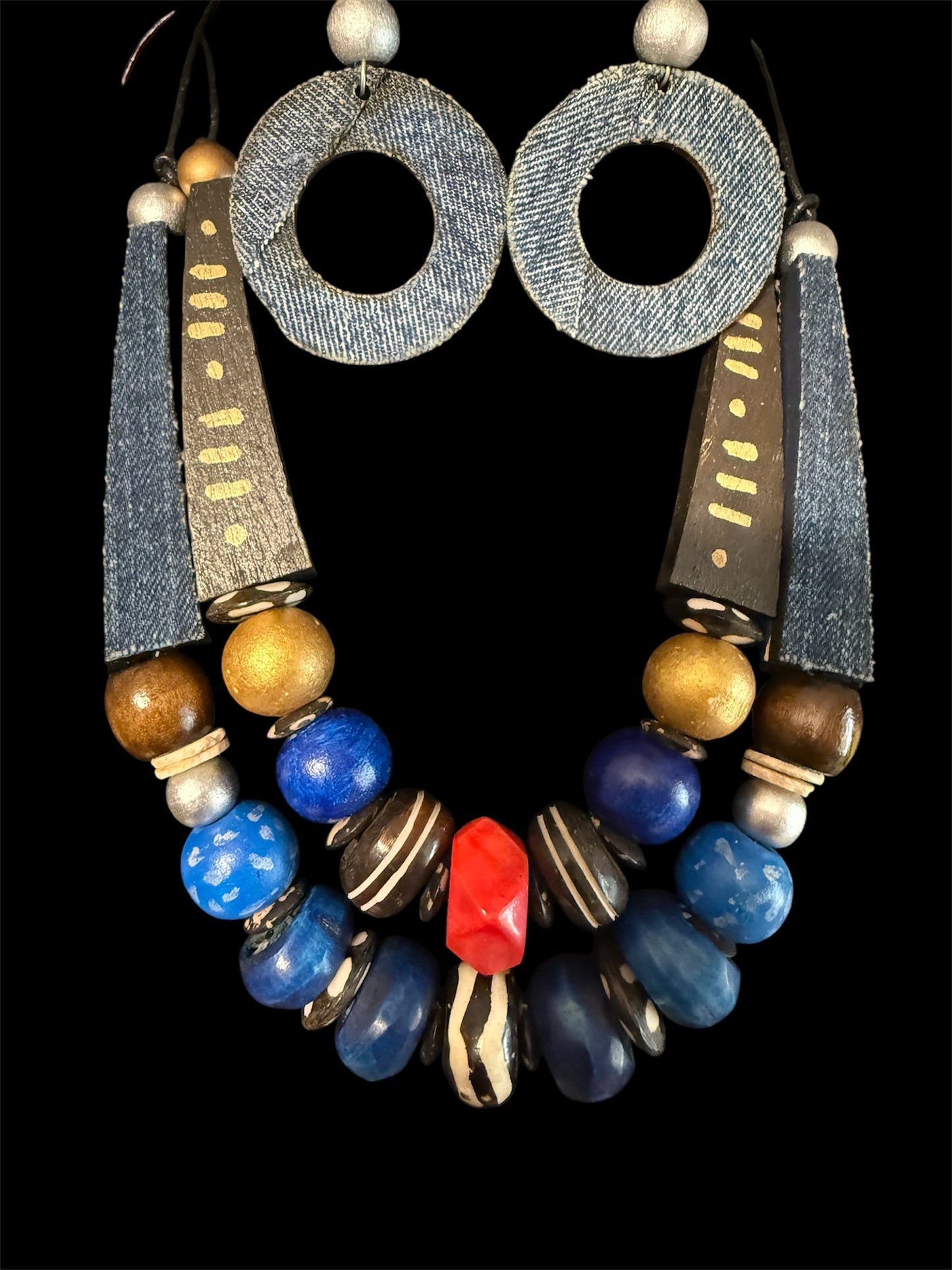 Long Wood Necklace Beads