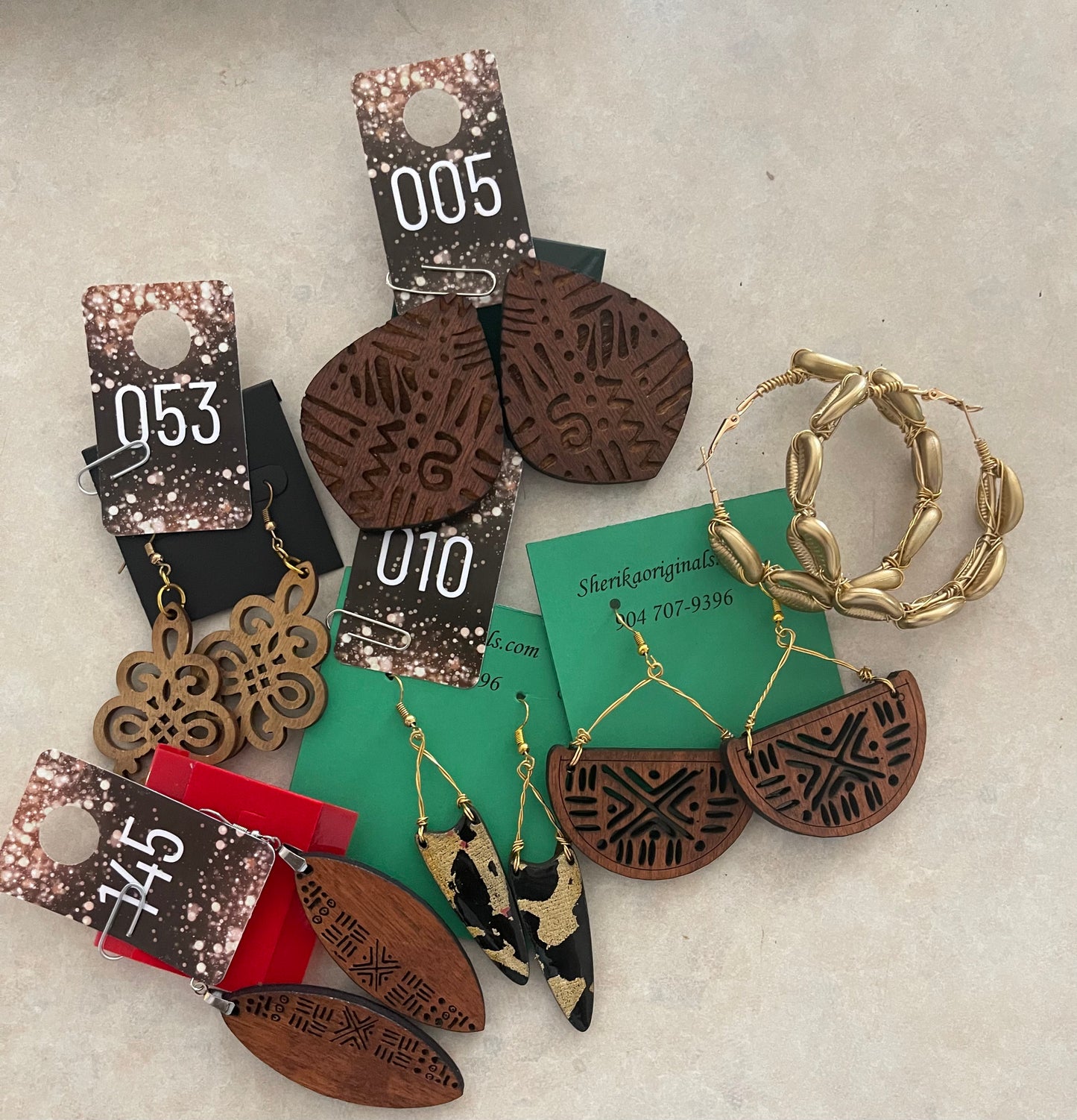 6 pairs of earrings from $10.00 sale to Liasha