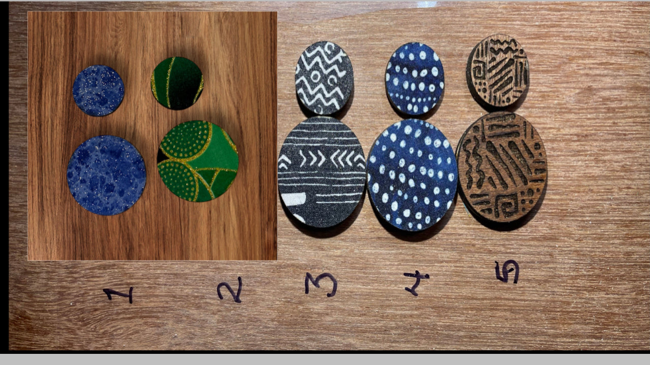 Fabric Covered Wood Beads 1.5 inch round-set of 6 beads