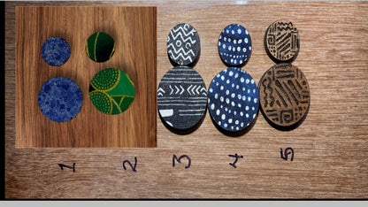 Fabric Covered Wood Beads 1.5 inch round-set of 6 beads