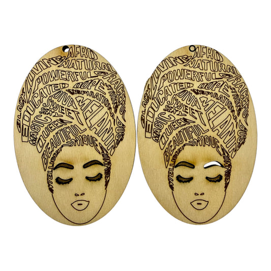 Power of Words-Wood Earring Blanks - Headwrap Words