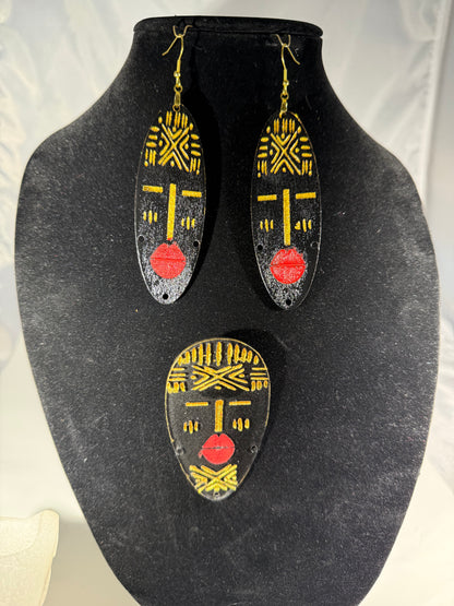 Designer Kit:  Mudcloth Mask Design Pin&Earring Set